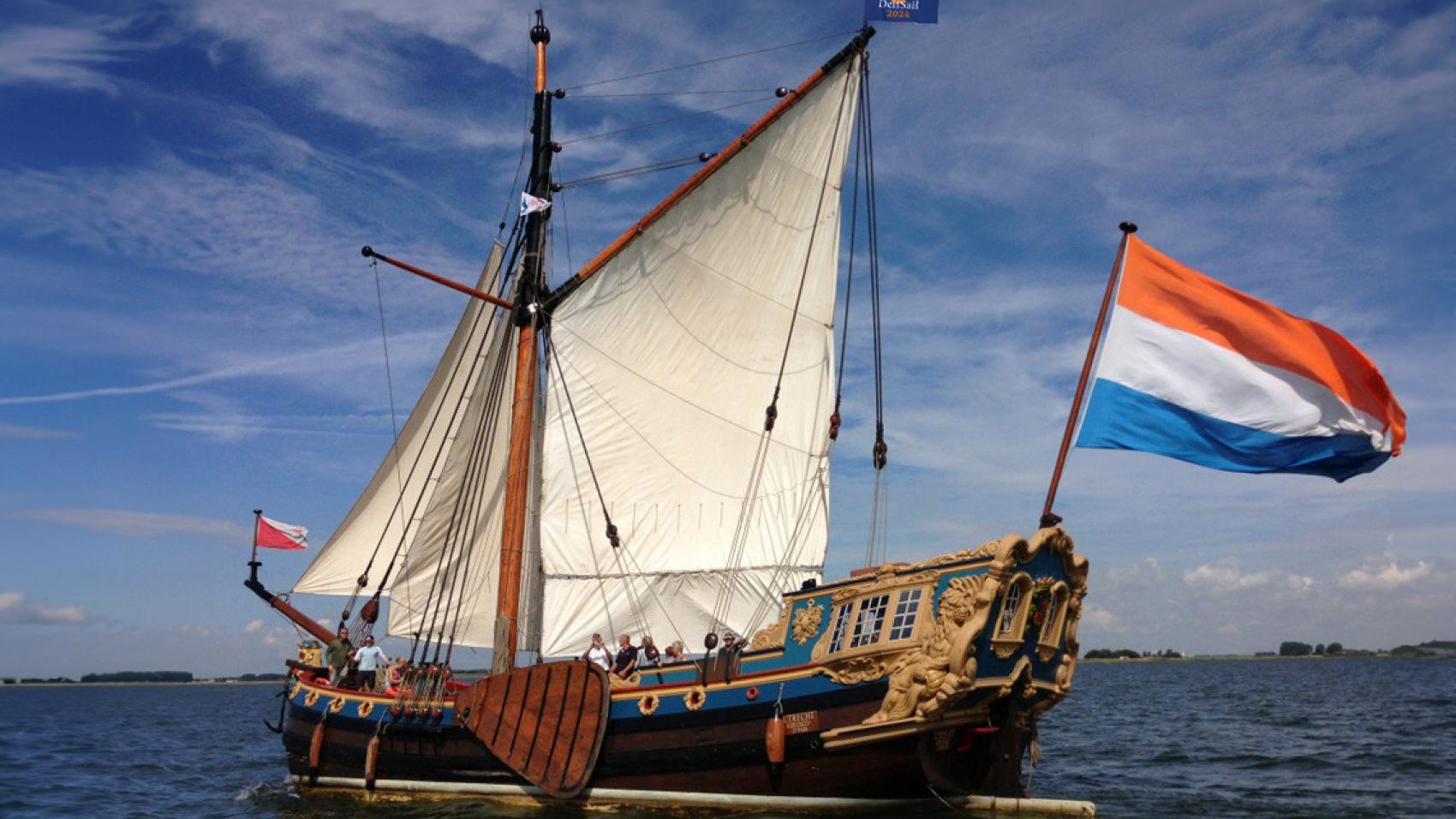 Statenjacht De Utrecht aan de wind