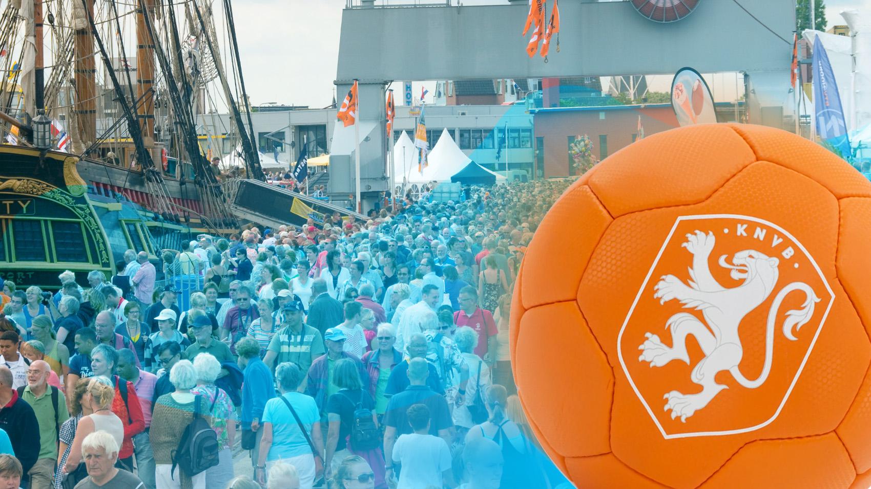 Oranje is ook tijdens DelfSail te bekijken op groot scherm