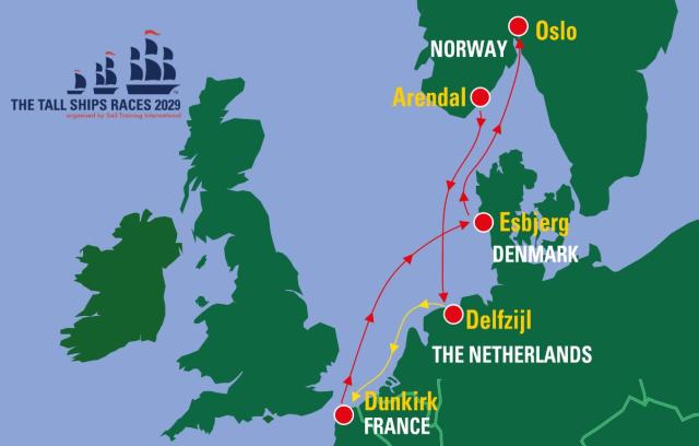 Route Tall Ships Races 2029