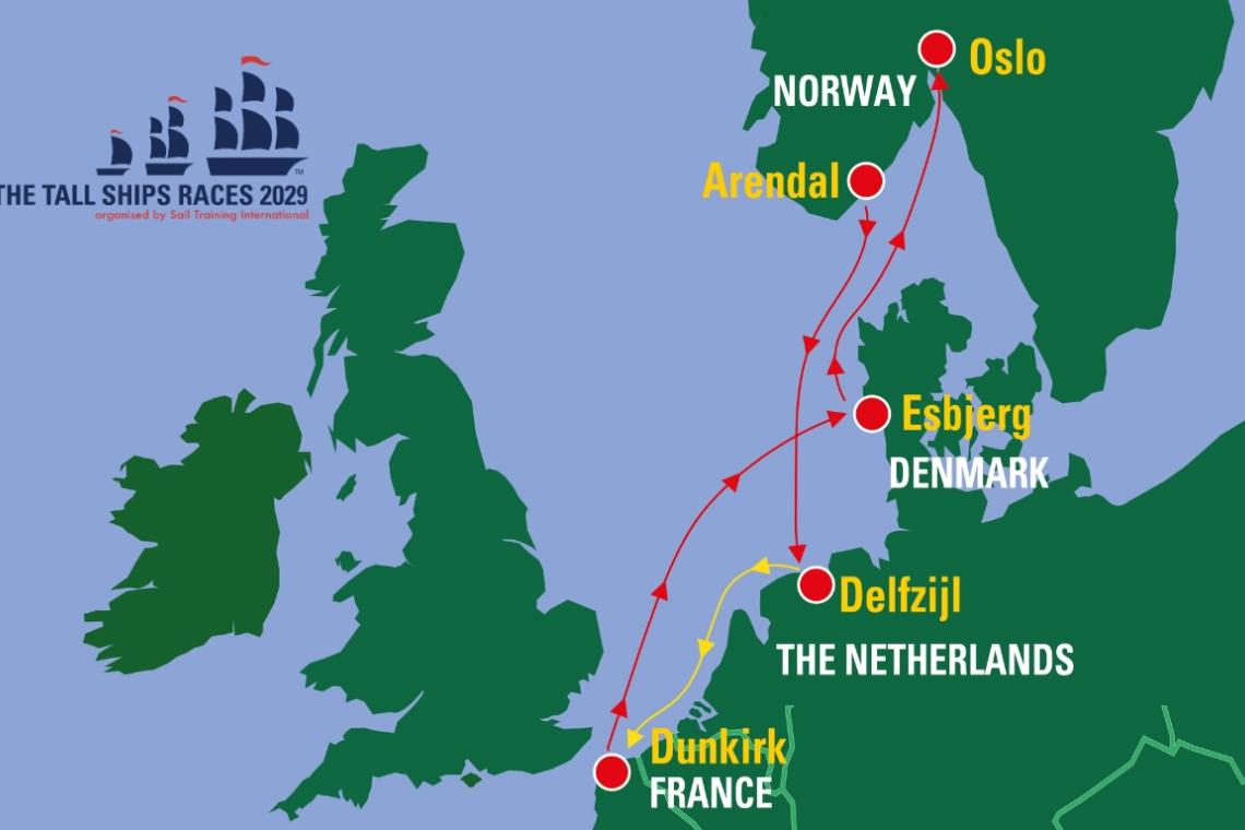 Route Tall Ships Races 2029
